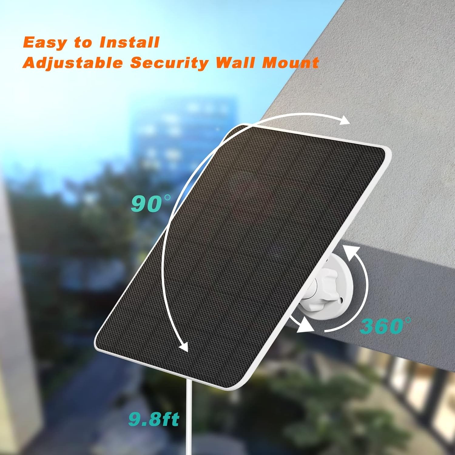 5W Solar Panel Charger for Ring Stick Up Cam Spotlight Cam IP65 Waterproof
