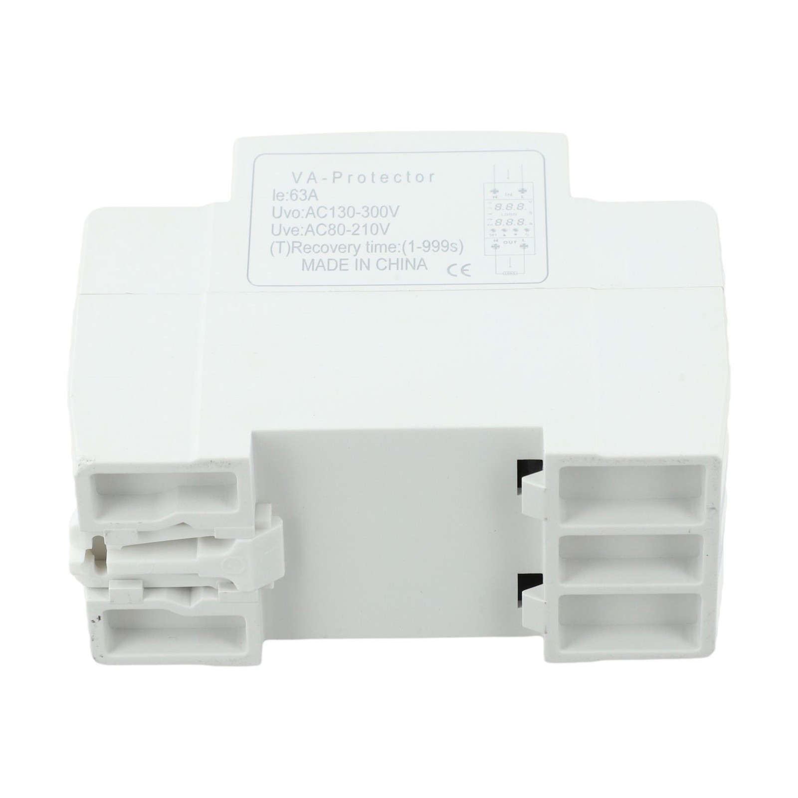 Voltage Control Relay with Dual LCD Readout 80V-300V AC OverUnder Protection