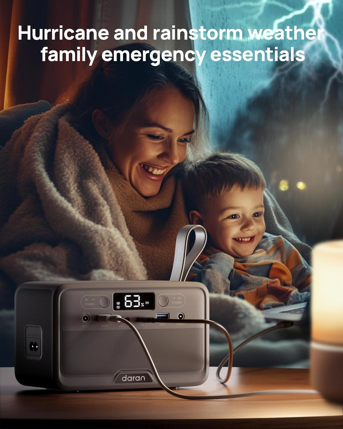 100W Portable Power Station, 89.6Wh Lifepo4 Battery for Camping & Emergencies