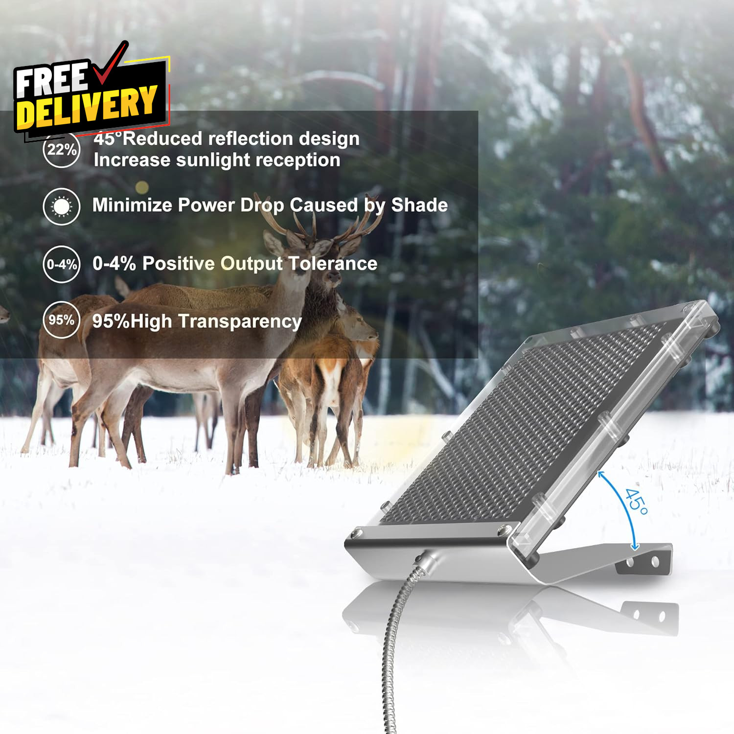 6V 1.5W Solar Panel for Deer Feeder Waterproof Battery Charger with Bracket…