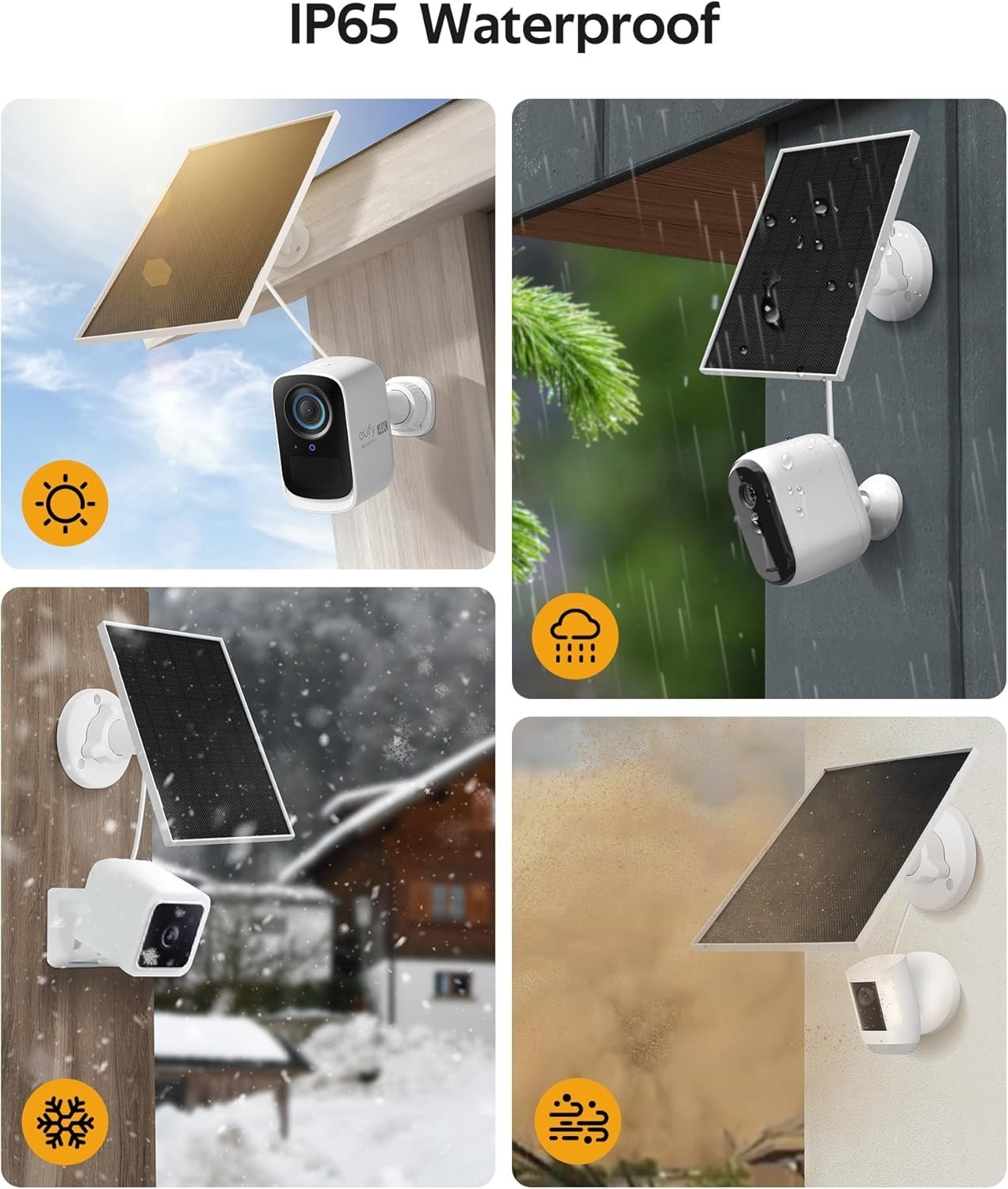 Versatile 6.5W Solar Charger for Security Cameras with Type-C & Micro USB Ports