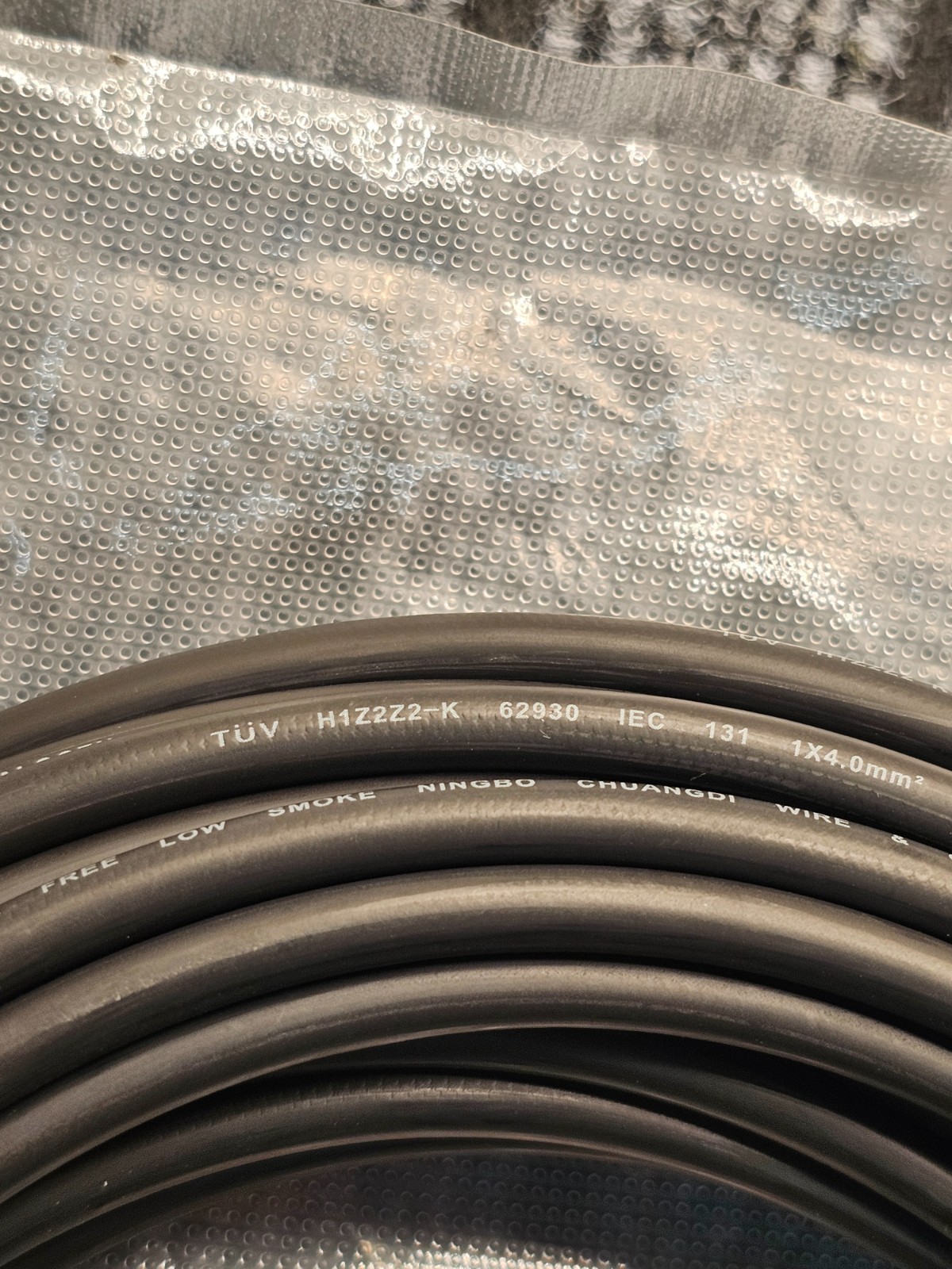 TUV H1Z2Z2-K: 20 FT Black Solar Panel Extension Cable Wire Connector