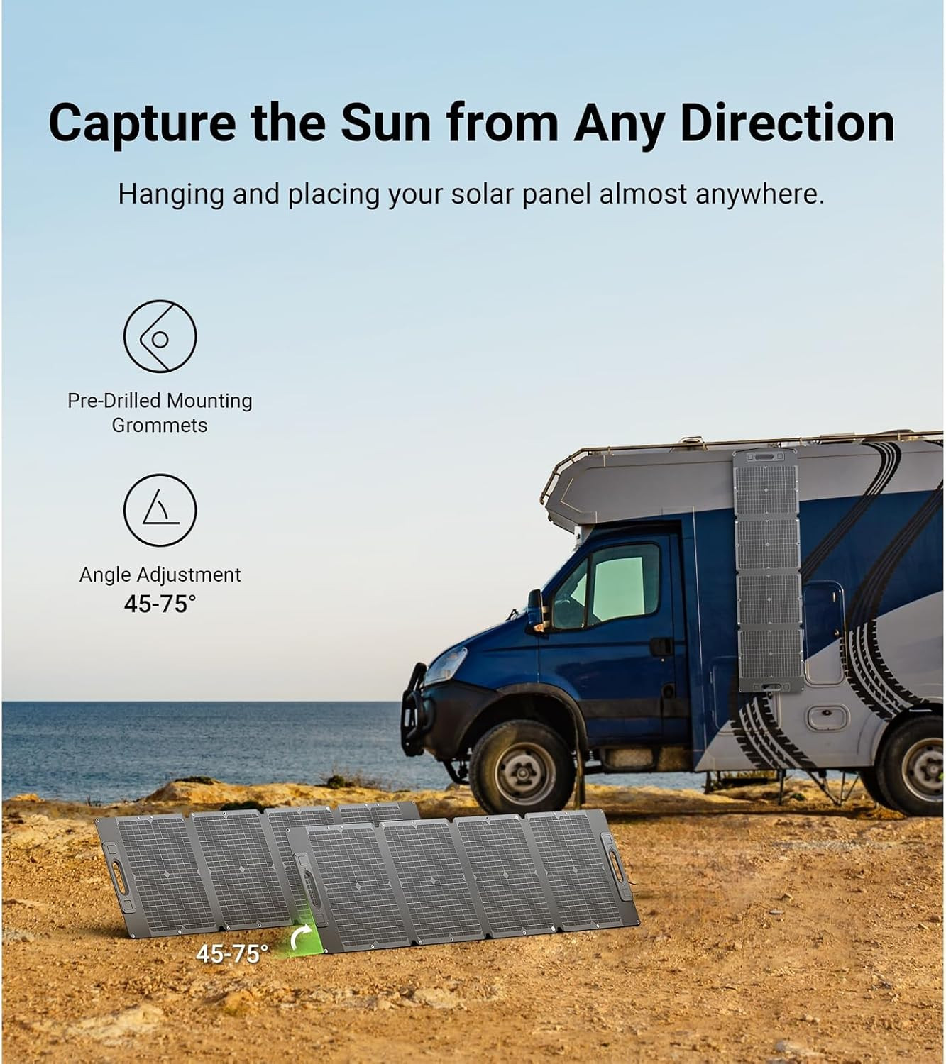 105W Ultra Lightweight Portable Solar Panel,100% Power Station Compatible, New C