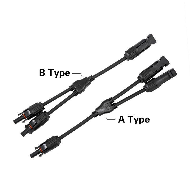 Parallel Connector 2-to-1 PV 1000V 30A Branch Adapter Cable For Combiner Box
