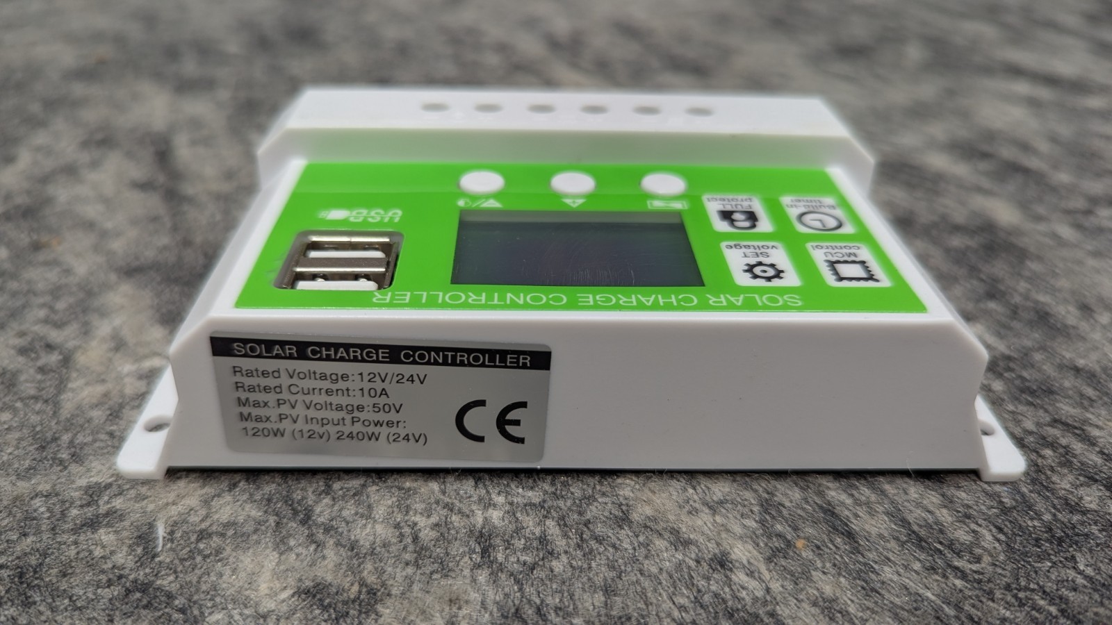 10A Solar Panel Battery Charge Controller 12V/24V LCD Regulator Auto Dual USB US