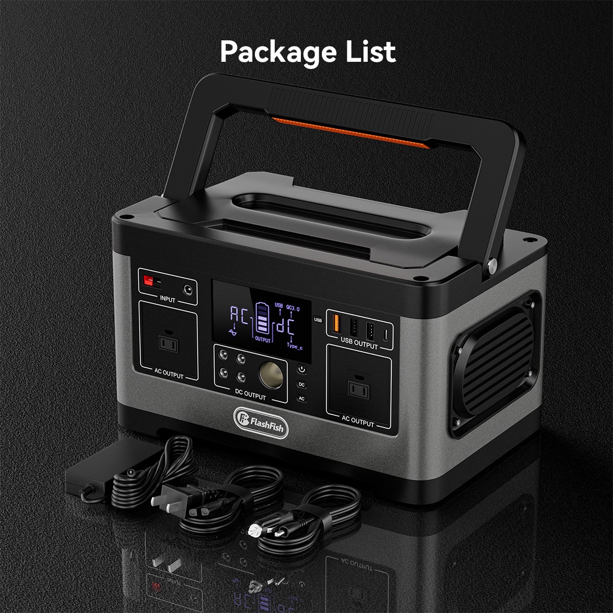 Flashfish P63 Portable Power Station 520Wh 500W Solar Generator Refurbished