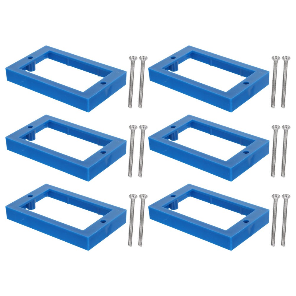 6Pcs Reusable Plastic Single Gang Electrical Box Extenders for Thick Walls Blue