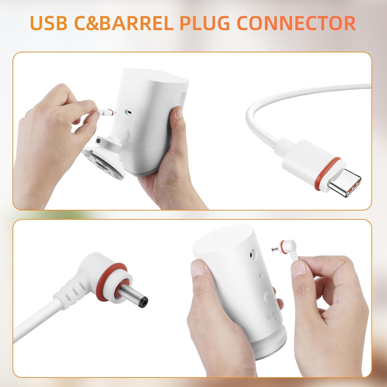 Solar Panel for Ring Camera 2 Pack Outdoor Spotlight Stick Up Cam Charger White