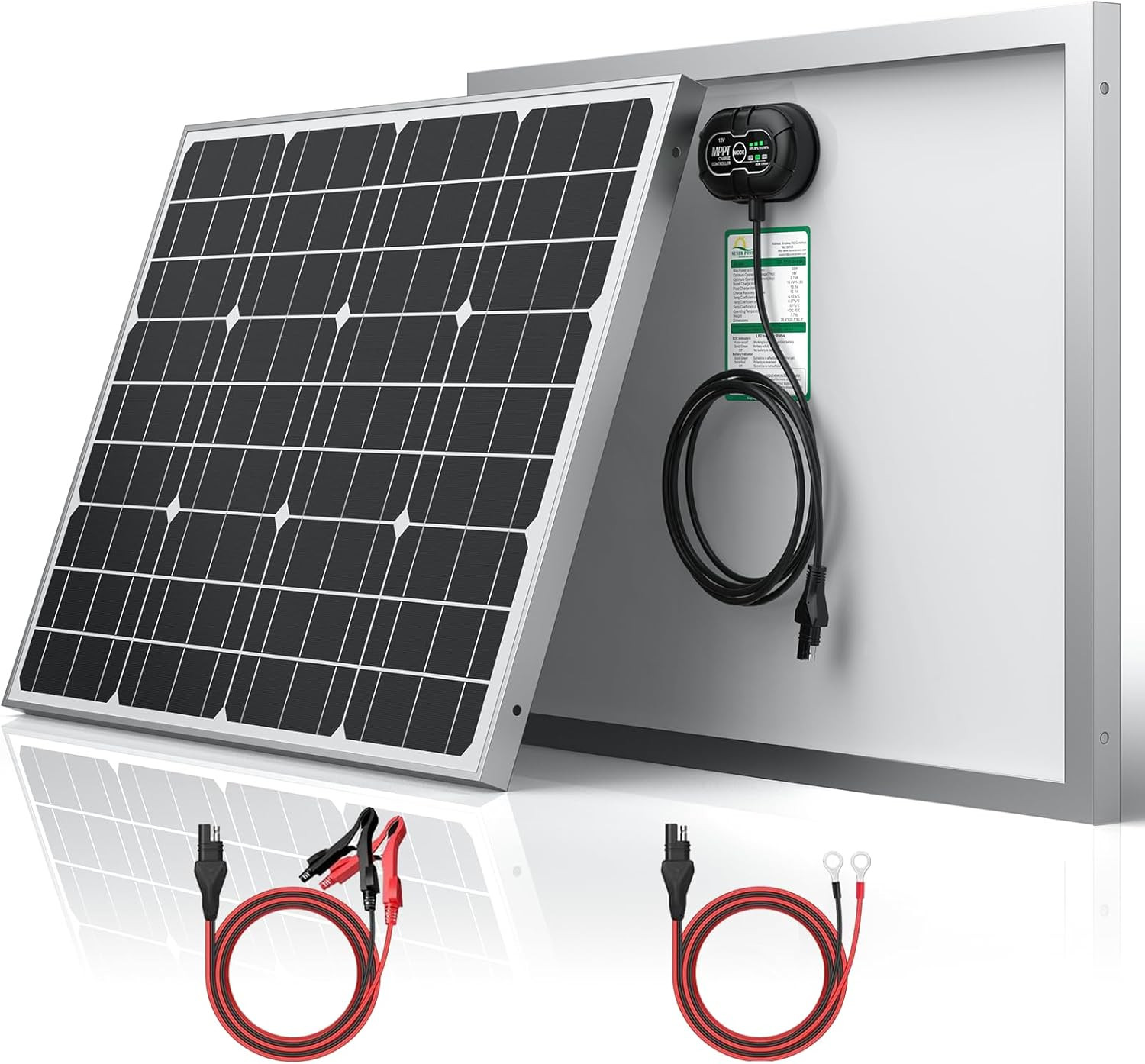 12V 50W Solar Battery Charger Maintainer PRO, Built-In Ultrasmart MPPT Charge Co