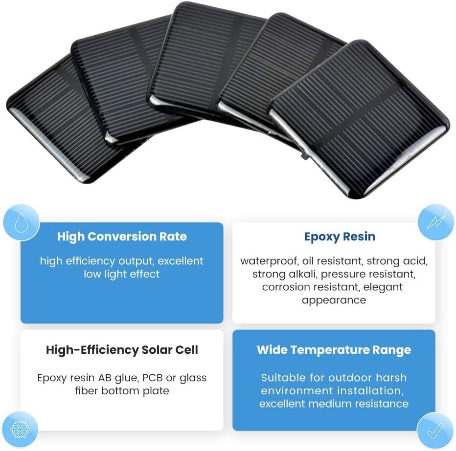 10pcs High Efficiency Monocrystalline Solar Cells DIY Kit – Compact 2V Power