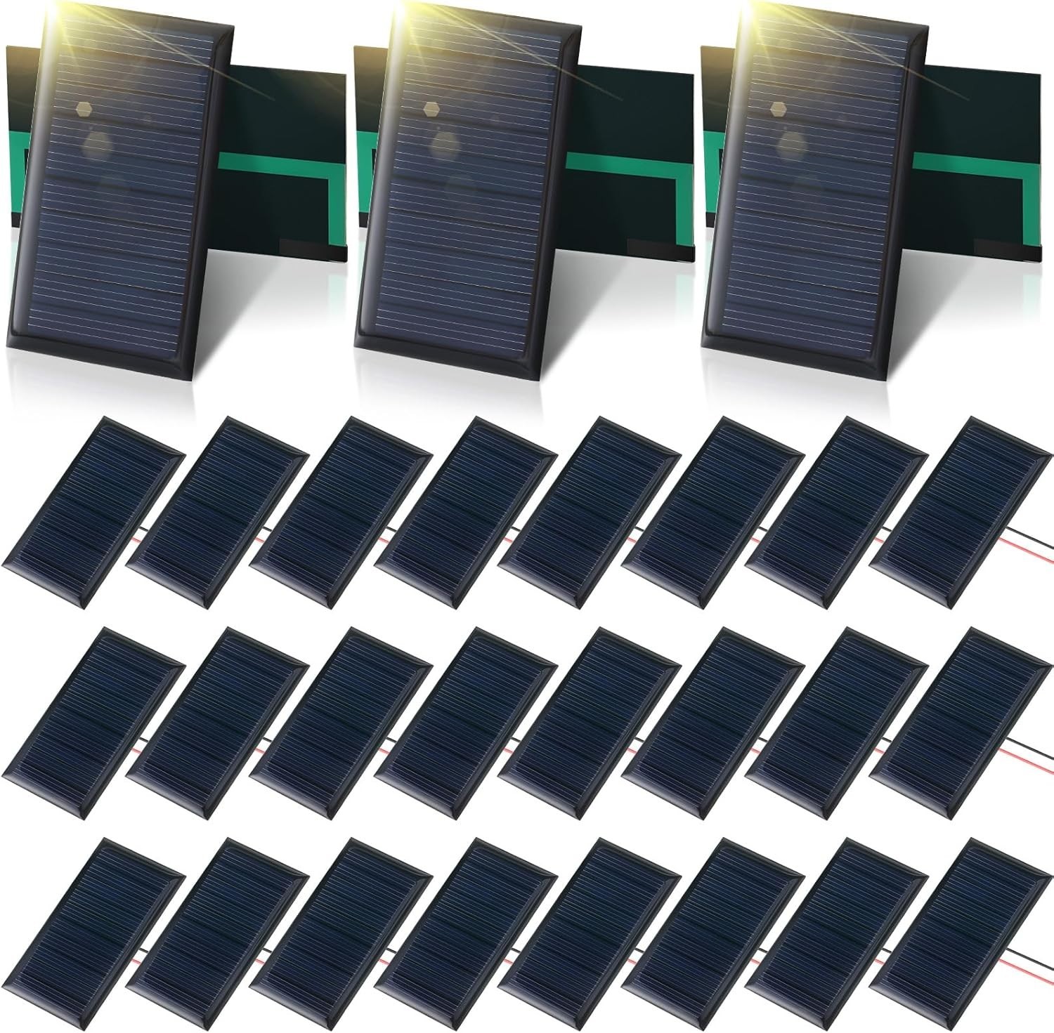30 Pcs Small Solar Panels Mini Polycrystalline Solar Cells 5v 60ma Epoxy Plat…