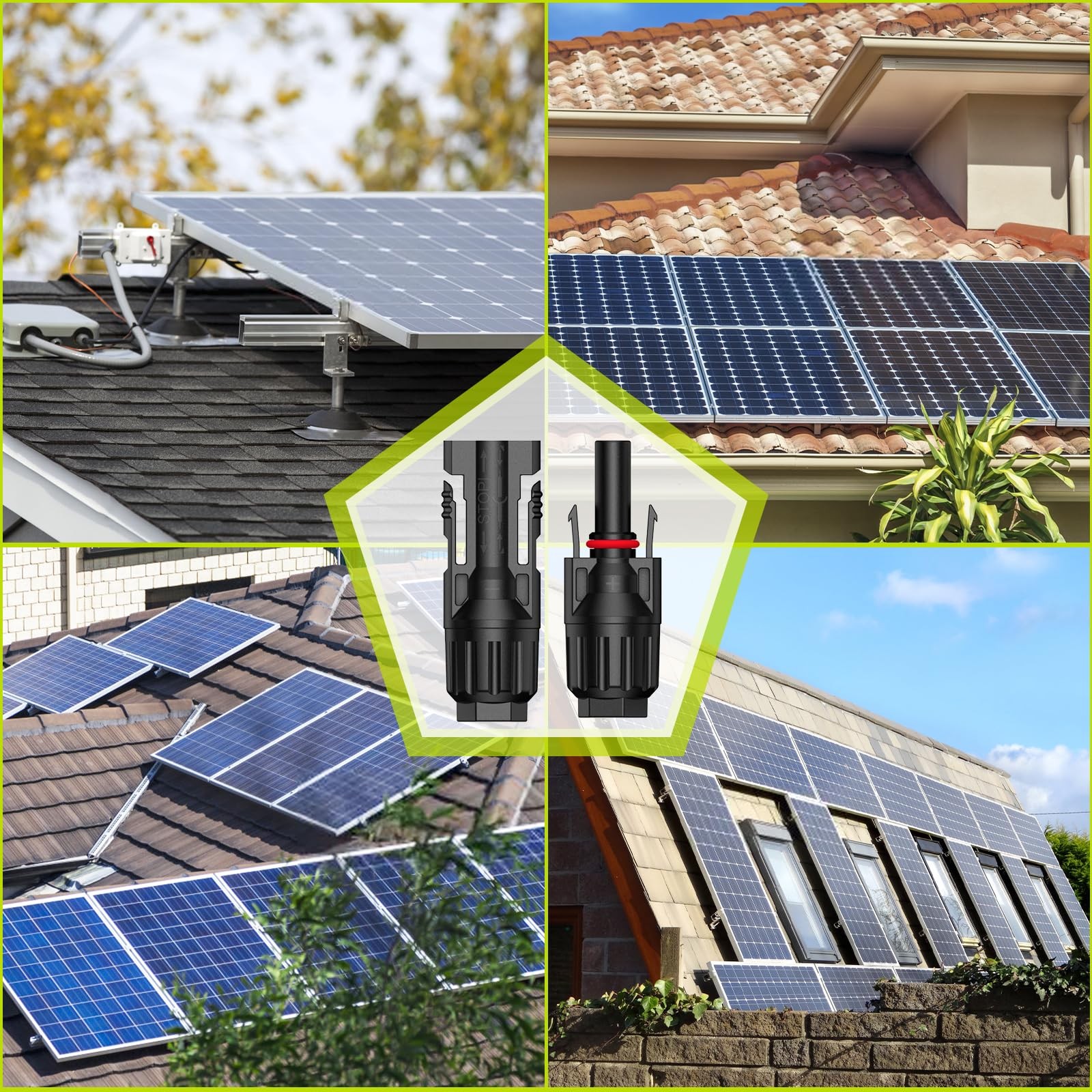 30 Pairs Solar Panel M/F Connectors, IP68 1000V 30A, 1014AWG Wire + Spanners