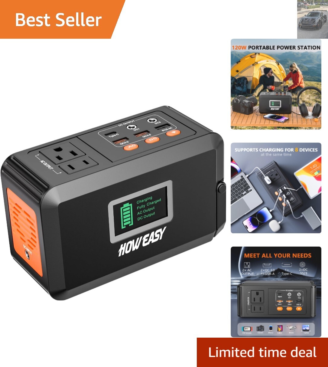 88Wh Portable Power Station – Ultimate Solar Generator for Camping & Emergencies