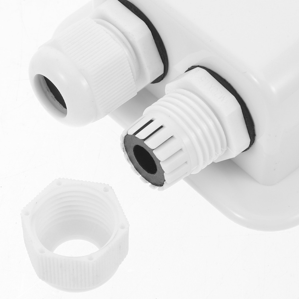 2Pcs Weatherproof ABS Double Cable Entry Glands Solar Wiring Box for Outdoor Use