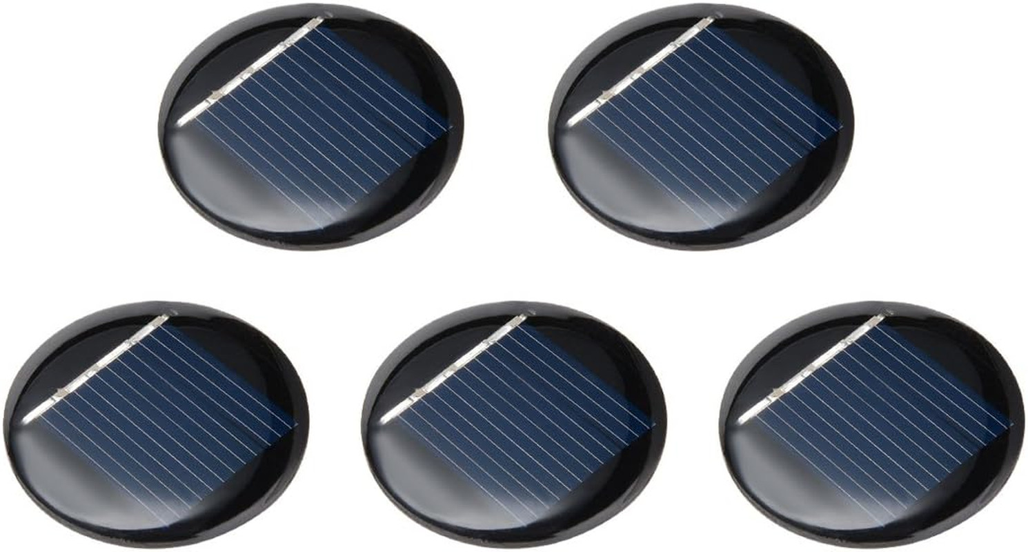 Uxcell 5Pcs 2V 40Ma Poly Mini round Solar Cell Panel Module DIY for Light Toys C