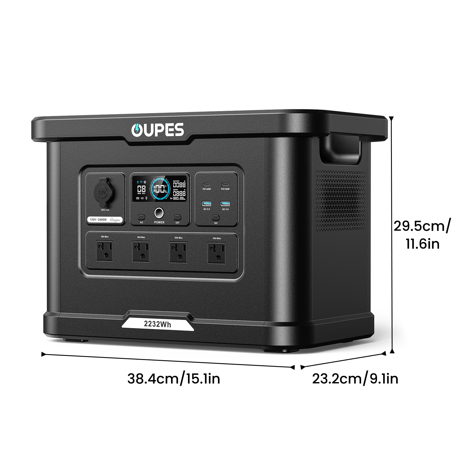 OUPES 2232Wh 2400W Exodus 2400 Lite Portable Power Station Solar Generator RV