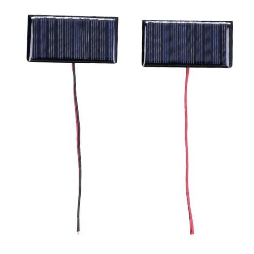 2Pcs Solar Panel Module 5V 0.3W Polysilicon Mini Solar Cells with Wires for