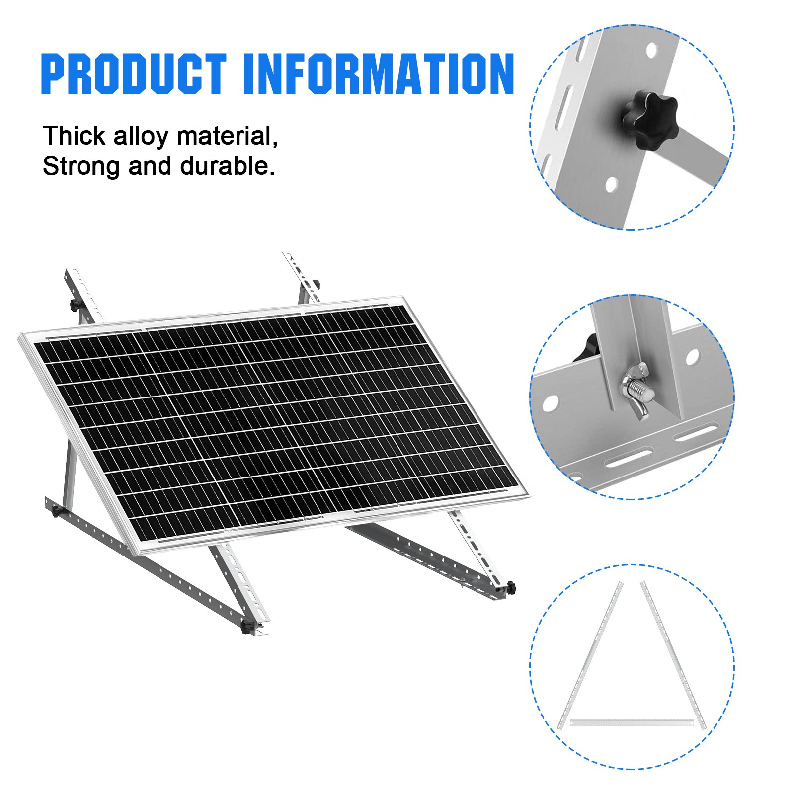 PFCTART 2 Set 45 inch Solar Mounting Brackets Solar Panel Stand Ground Mount