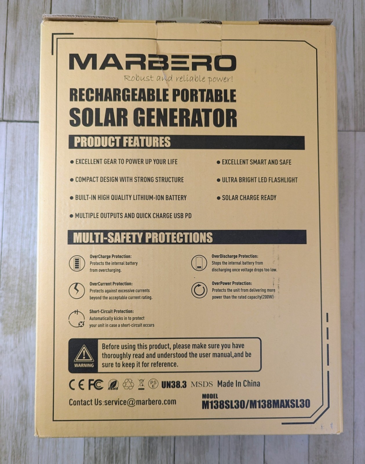 100W MARBERO Solar Generator Portable Power Station Brand New