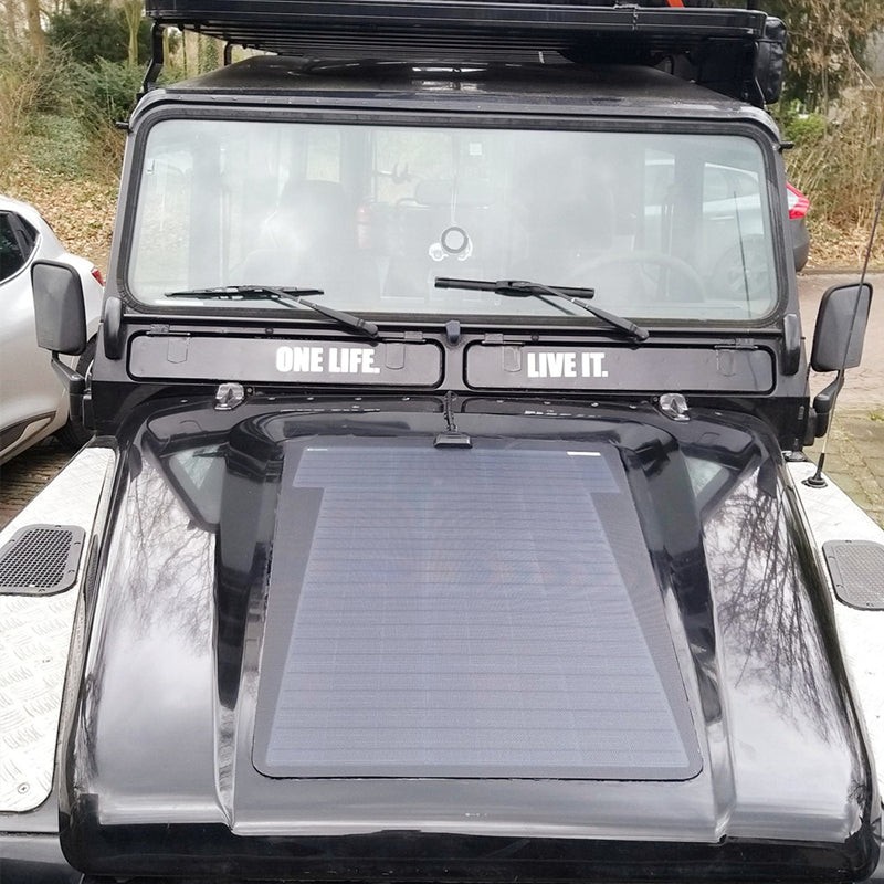 Good 75W 12V Bonnet Flexible Solar Panel U7 Land Rover Defender 110/90 Campers