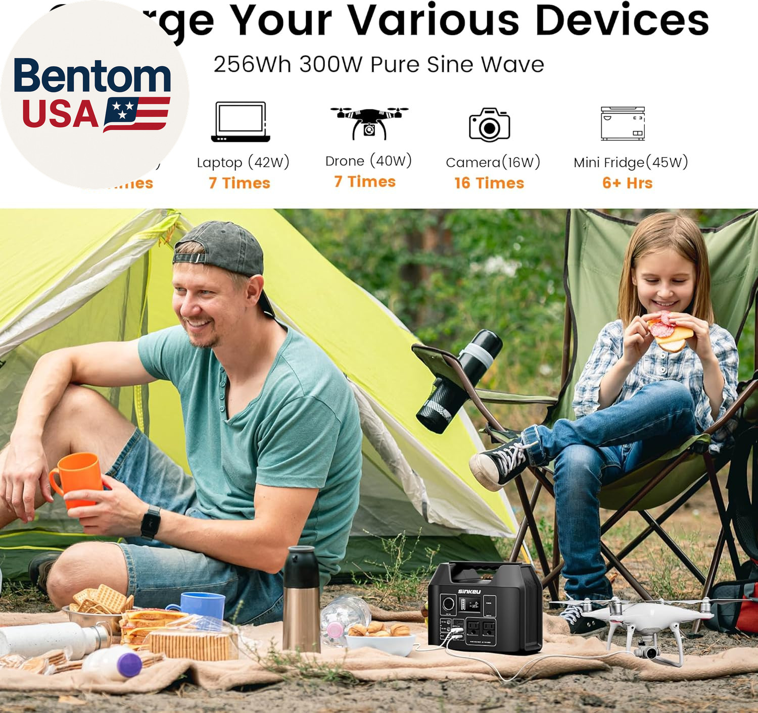 Portable Power Station 80000Mah,256Wh Lifepo4 Battery Backup,300W AC Outlets, Po