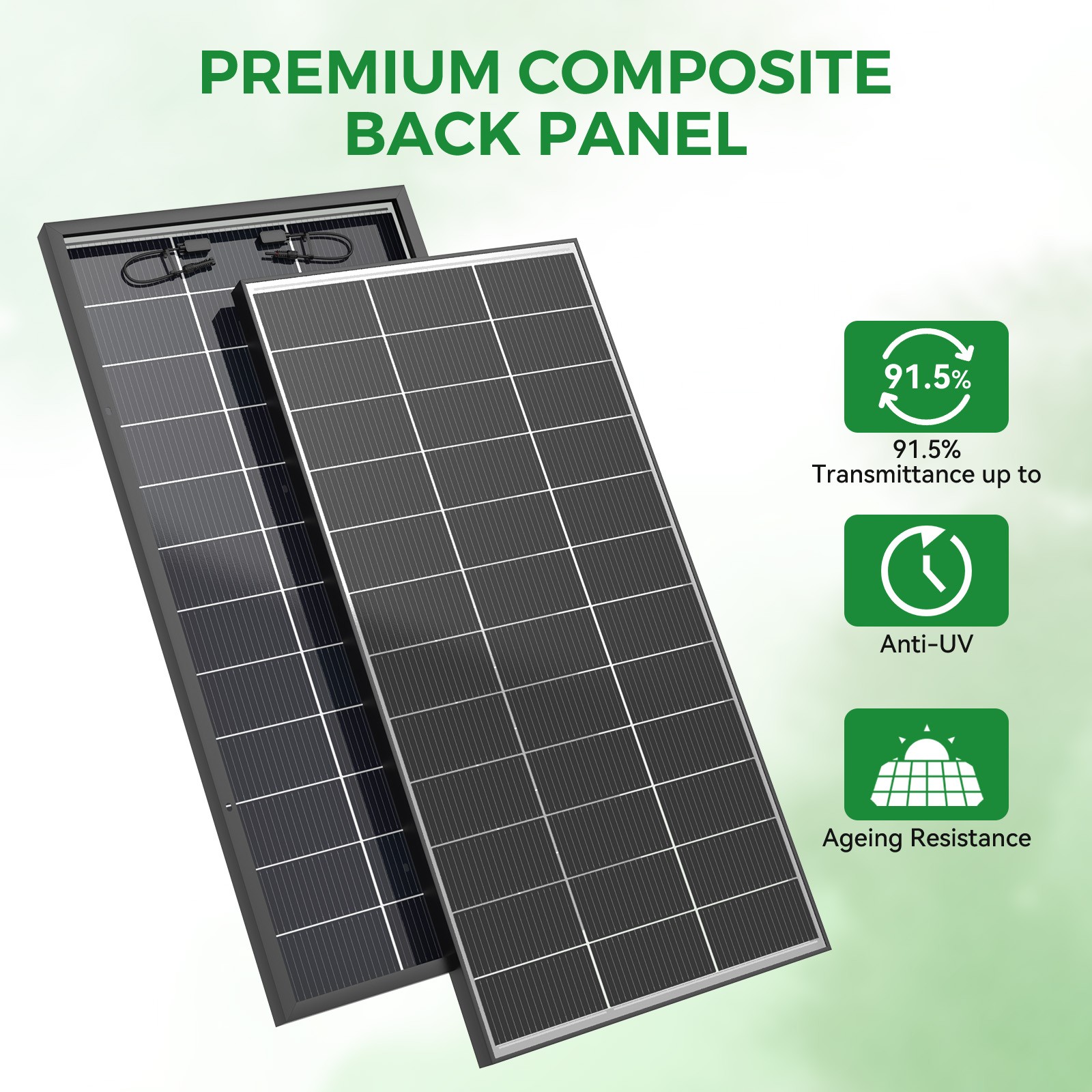 Bifacial 200W Solar Panel Home RV PV Power Off-Grid Boat Power Camping Battery