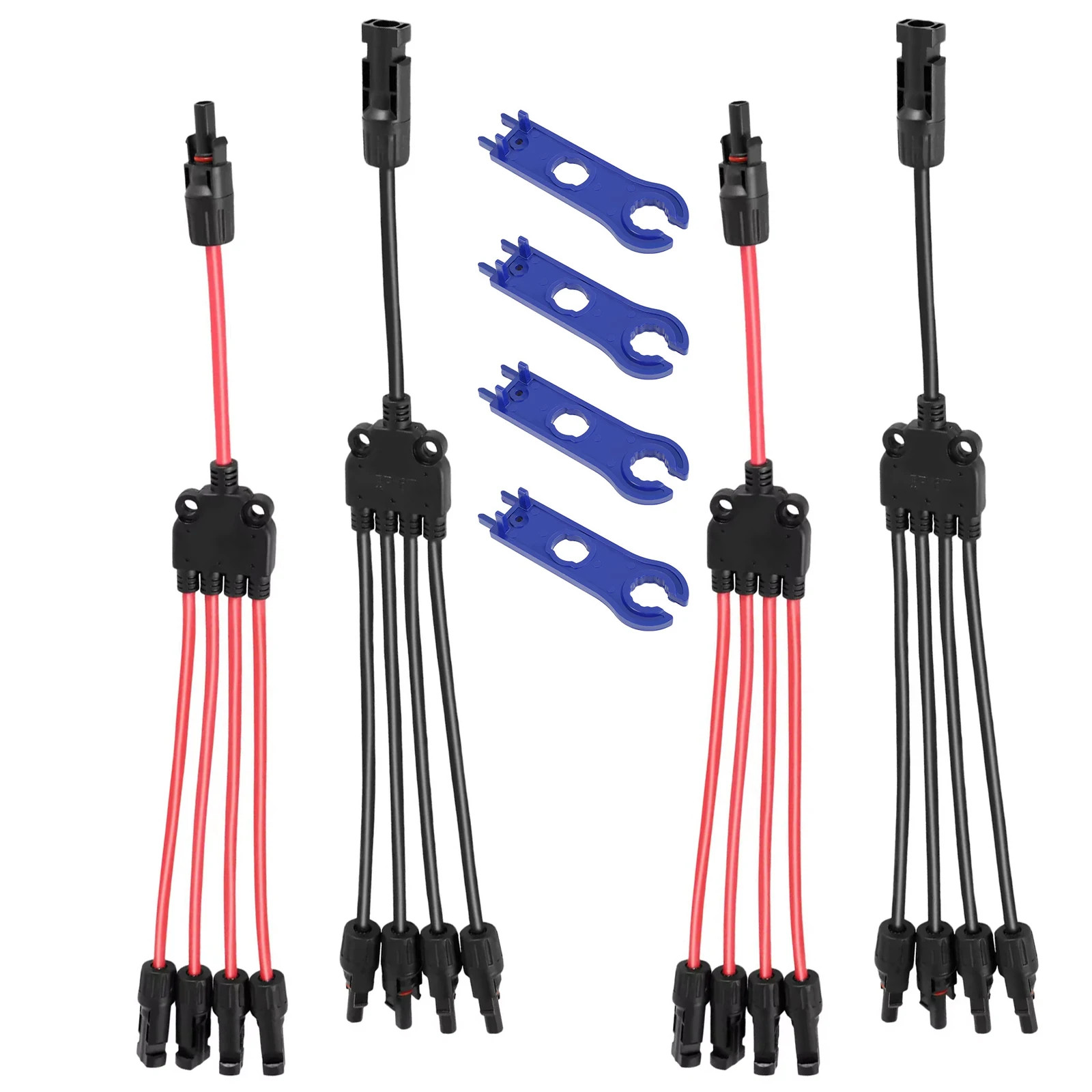 2/4PCS Solar Connectors Waterproof YShaped 5 Way Adapter Solar Cable Parallel Ad