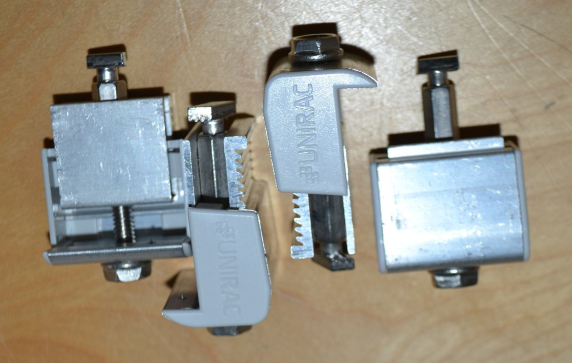 Lot of 4 ~ UniRac Solar Mount End Clamps AF 30-46mm Mill Finish ~ 302050M ~(#1)