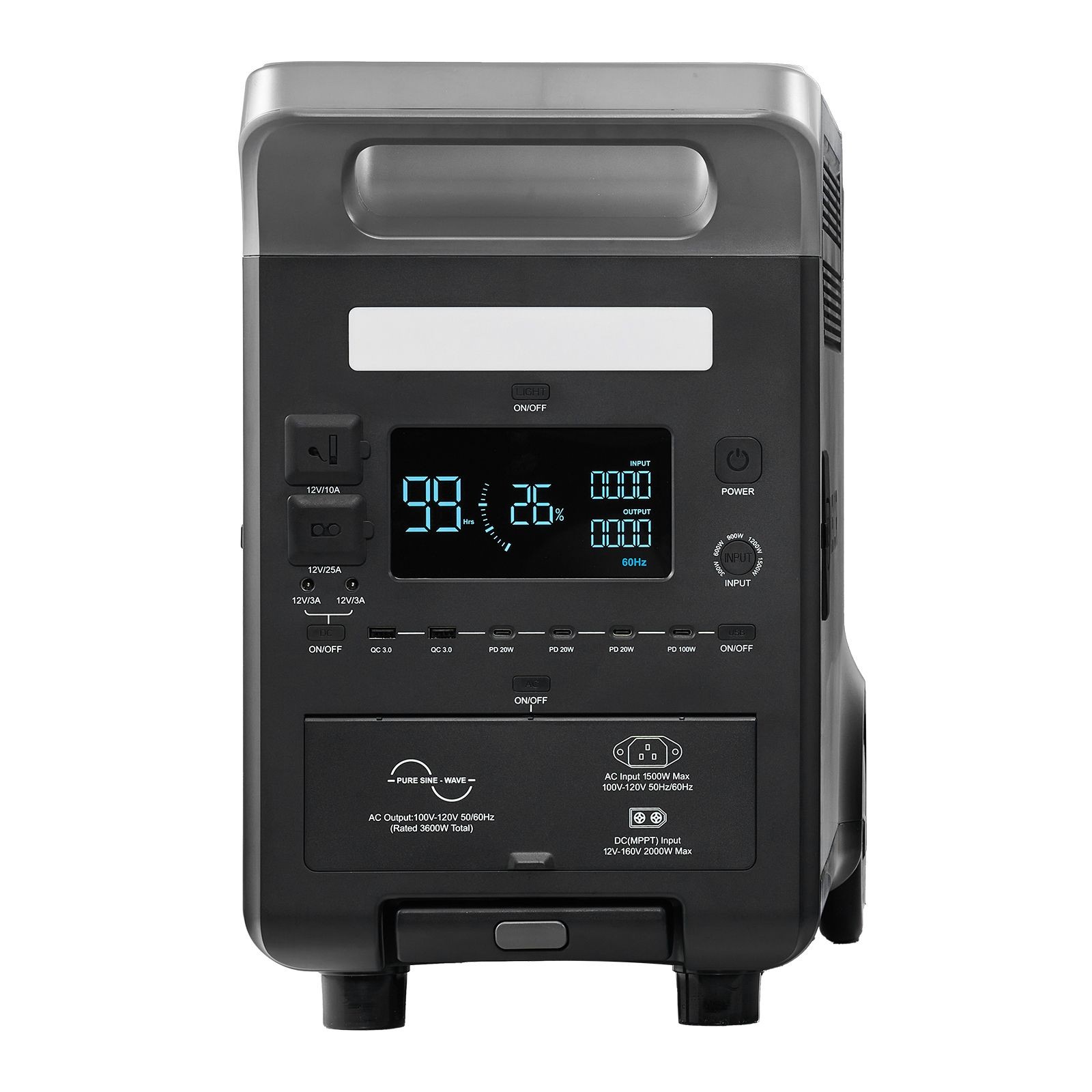 3600W 3840Wh Portable Power Station Expandable Camping
