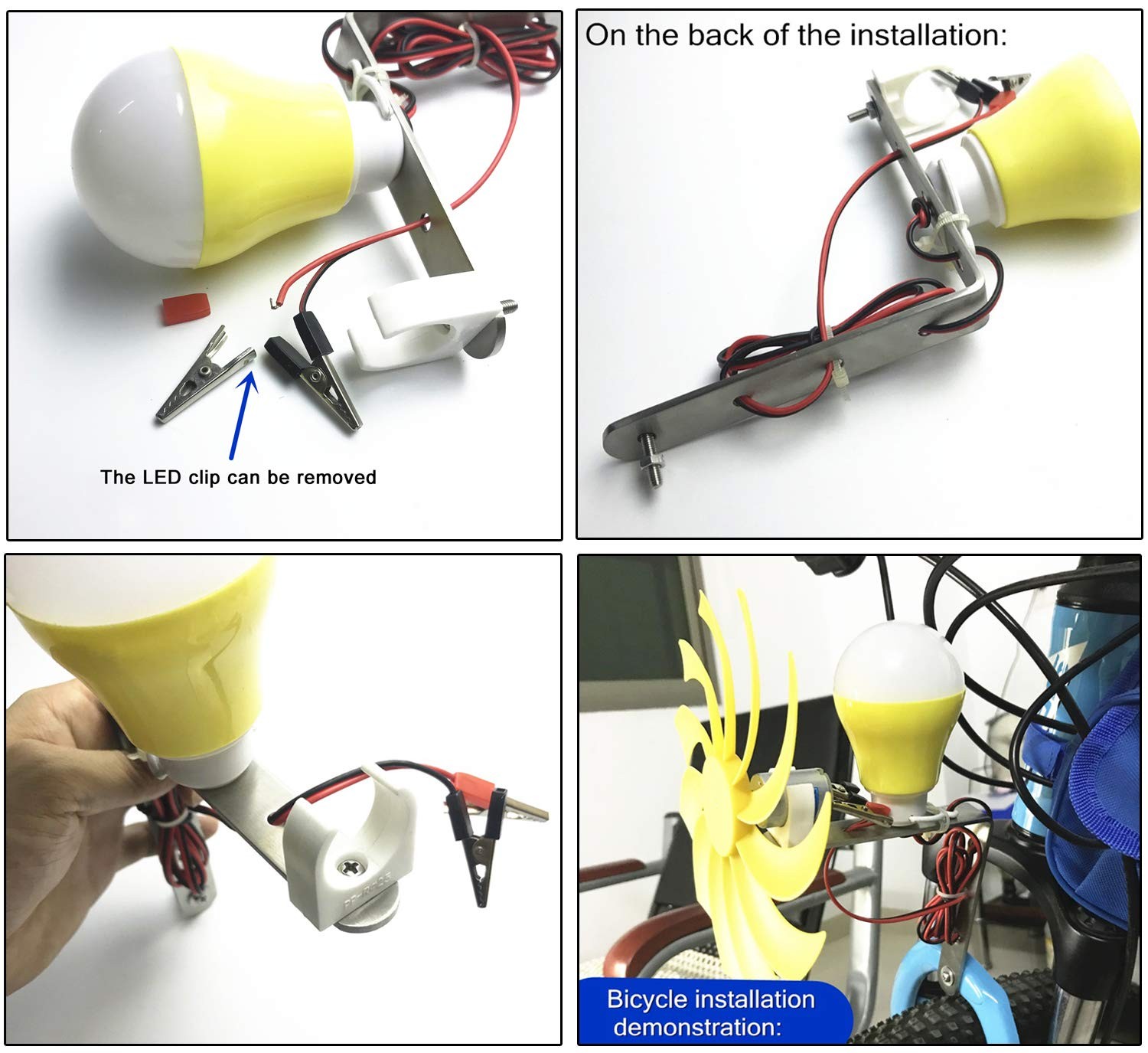 Mini Wind Turbine Generator DC Motor Kit DIY Power Science Experiment LED Model