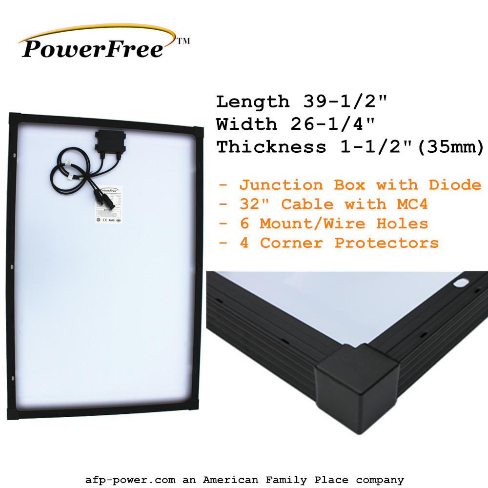 100W 100 Watt Photovoltaic Solar Panel + Free $20 Mount 12v volt Battery RV Boat
