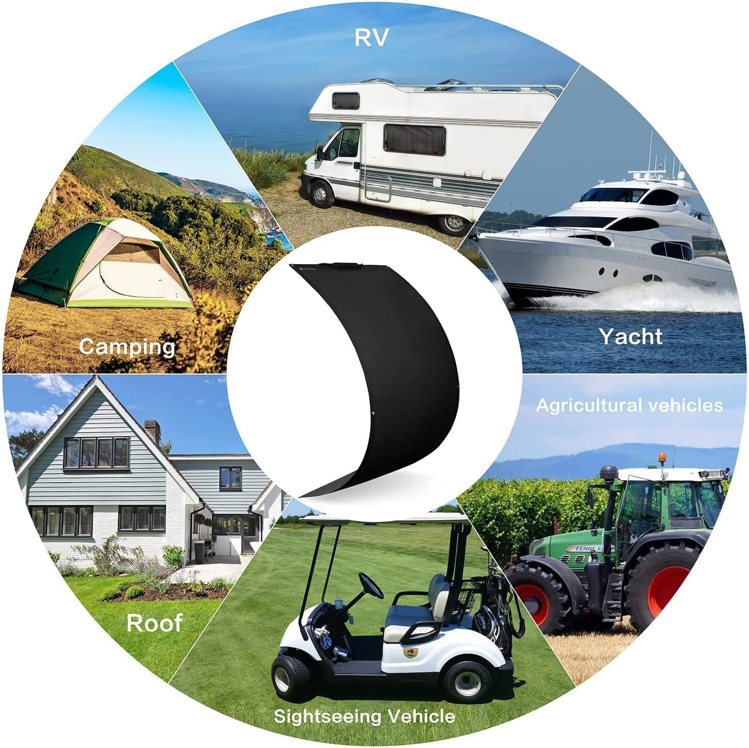Flexible Solar Panel 180W 24V/12V Monocrystalline Bendable – 180 Watt 12Volt Sem
