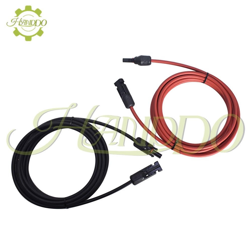 1 Pair Black + Red Solar Panel Extension Cable Wire Connector 12/10 AWG