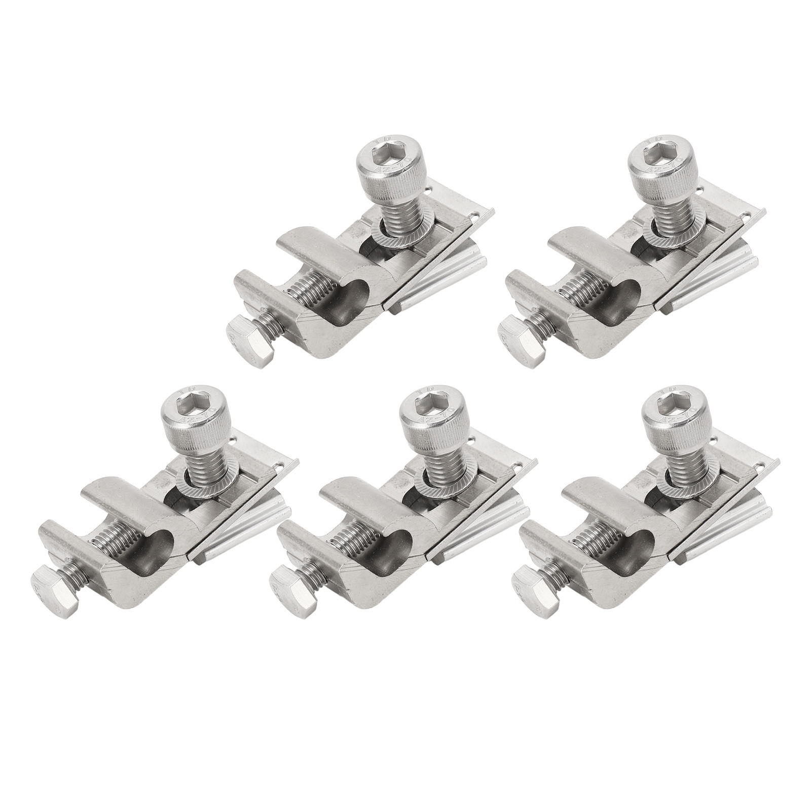 5Pcs Solar Panel Grounding Lugs Metal Clips Cable Clamps Bracket Earth Clip♡