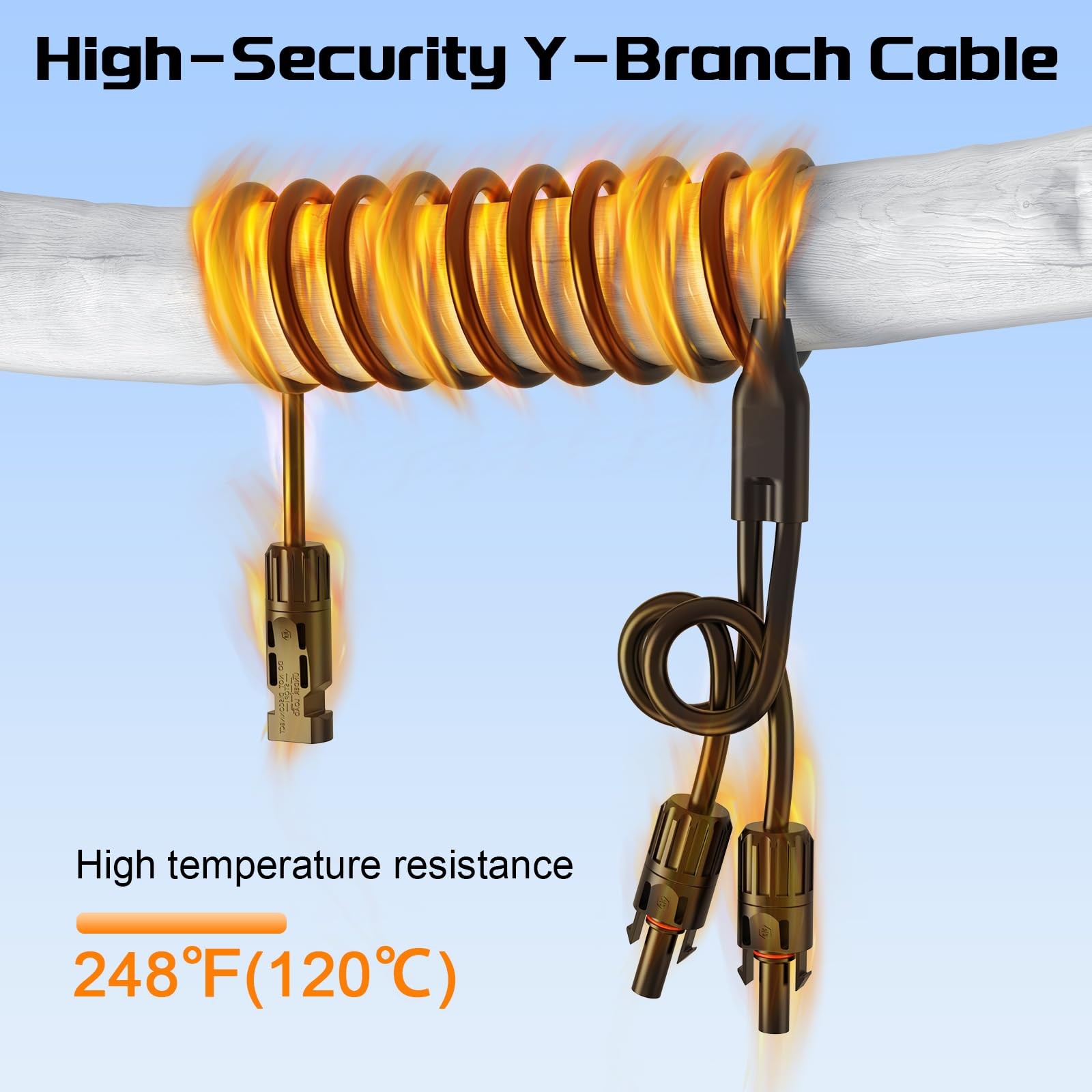 50a Ybranch Solar Connectors 21ft 10awg Extension Cable Solar Cable Parallel Ada