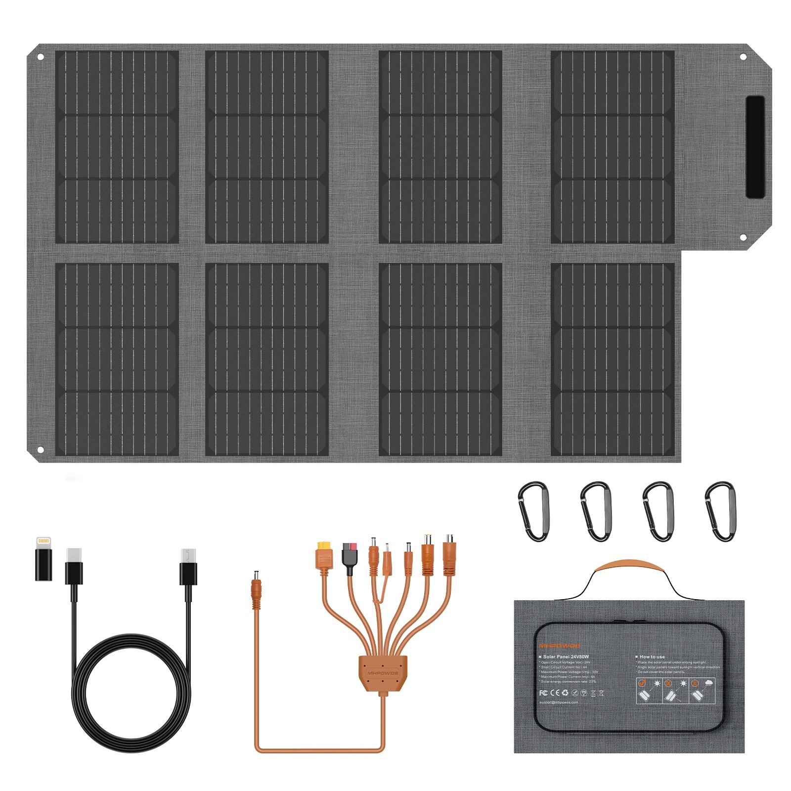 Portable Solar Panel Kit 40 80 120 Watt Foldable for Power Stations Refurbished