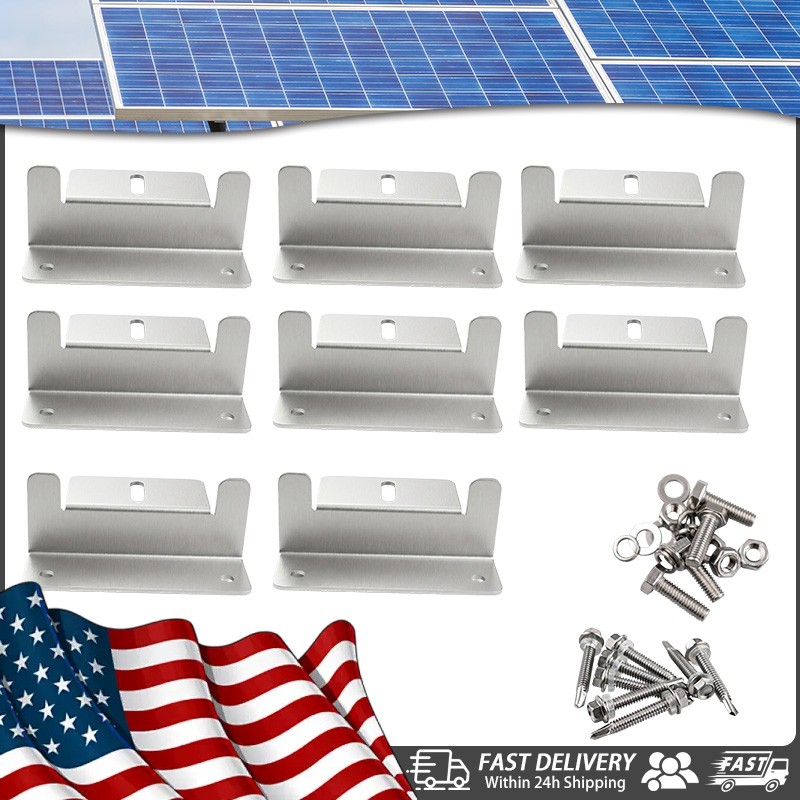 Heyous 4/8PCS Solar Panel Z Bracket Mounting Mounts Set Aluminum RV Boat Roof