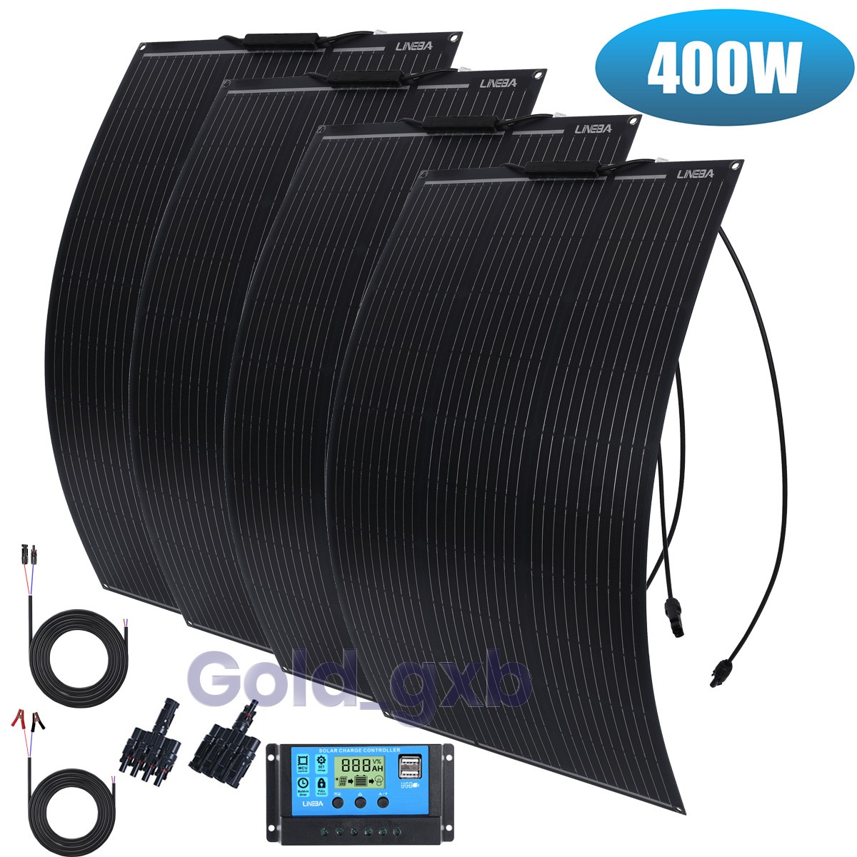 400W Mono Flexible Solar Panel Kit With Controller & MC4 Cable For RV Home Car