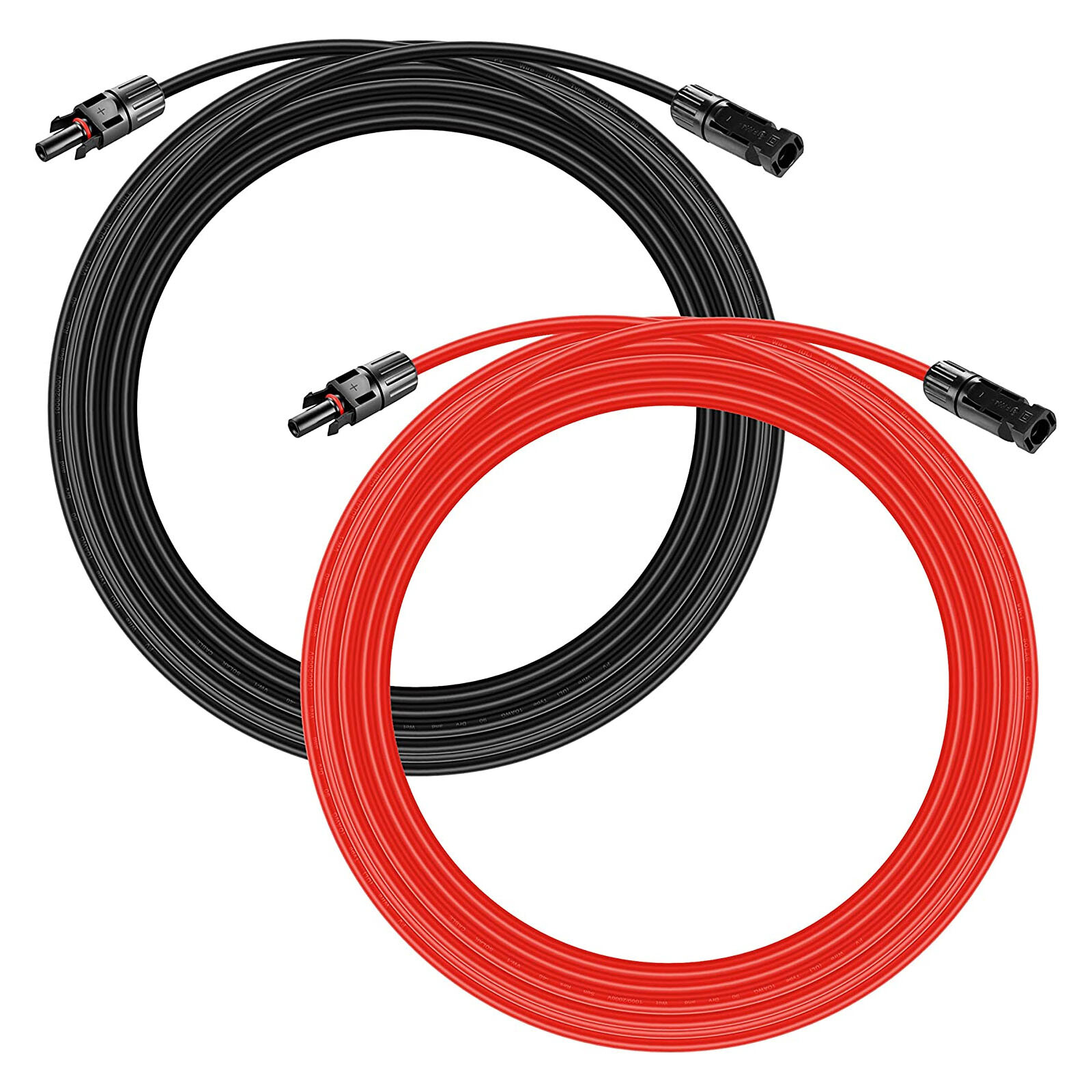 1 Pair Solar Panel Extension Wire Solar Connector 10 AWG Gauge 6mm² PV Cable