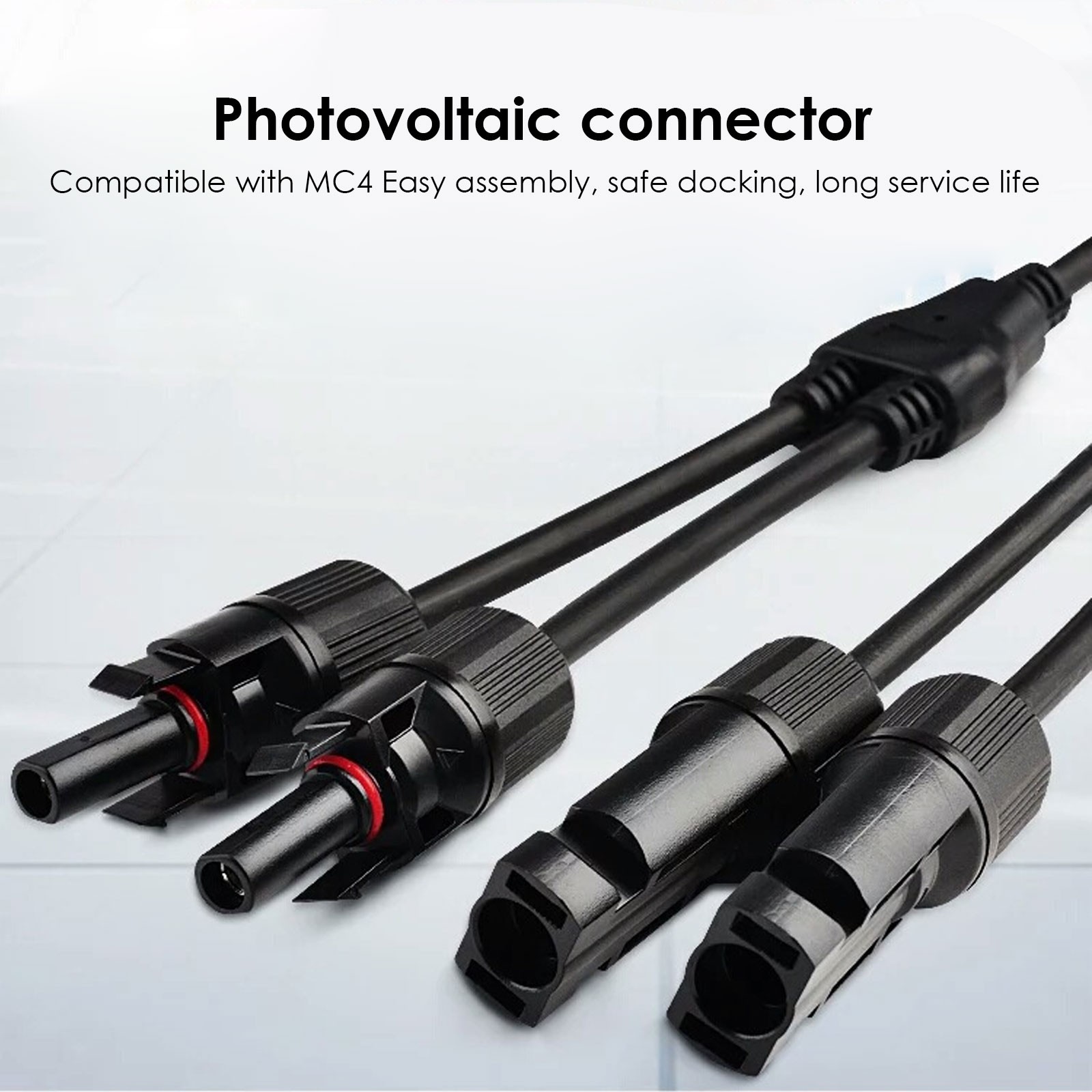 1 Pair 1-2 Y Branch Solar Wiring Connector Solar Cable Combiner Box 12AWG Cable