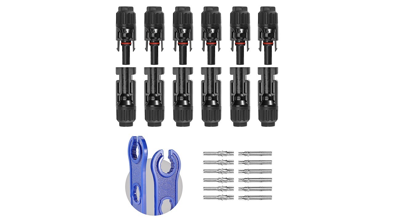 44PCS Waterproof Solar Panel Connectors Set – Male/Female 10AWG Cable, IP67 Rate