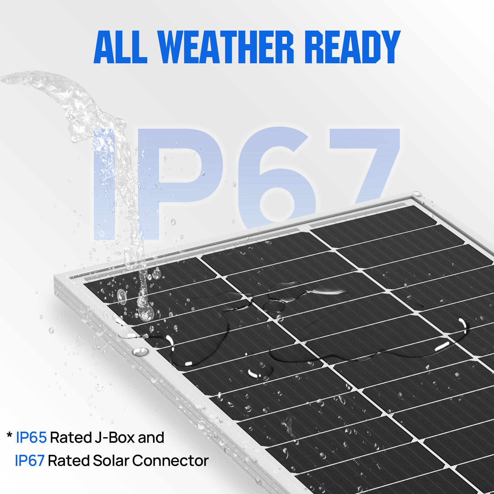 ECO-WORTHY 100W Watt 12V Monocrystalline Solar Panel 12BB Cell For Home RV