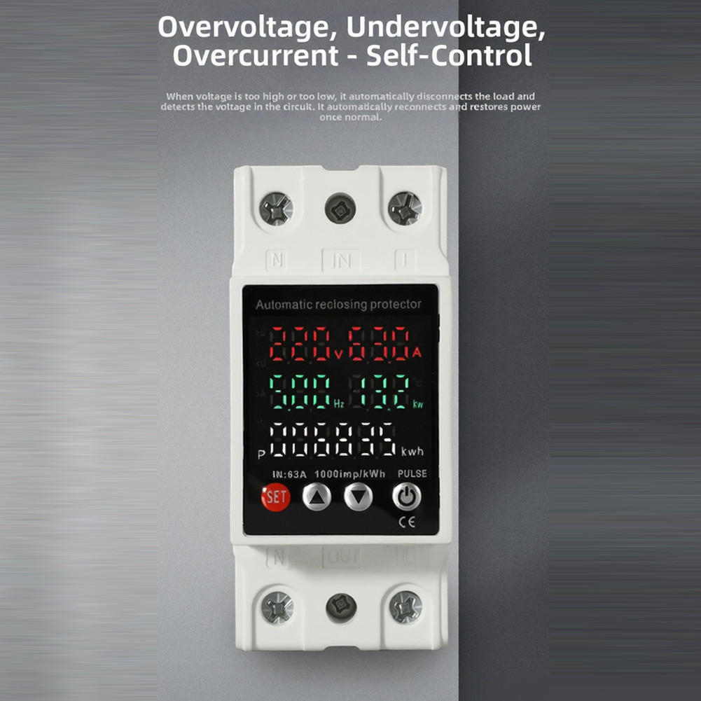 PA66 Overvoltage Protector AC 80-300V 63A for Shutter and Heating Systems