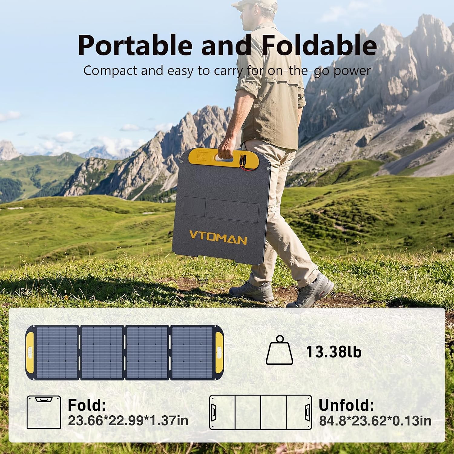 VTOMAN FlashSpeed 2400 Portable Power Station 1408Wh (LFP) & 200WPro solar panel