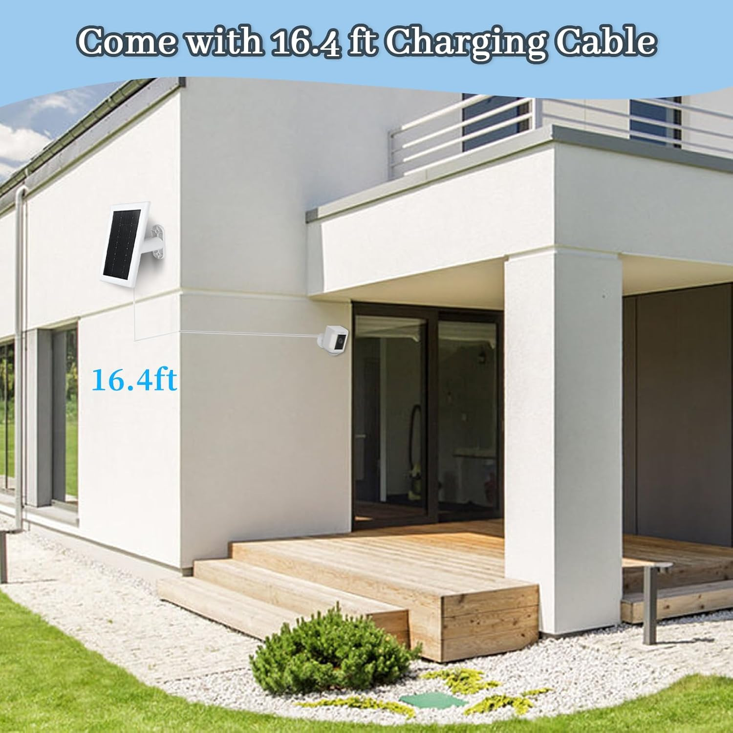 Ring Camera Solar Panel Charger, 5V 3.5W Solar Charger Compatible with Ring Spo