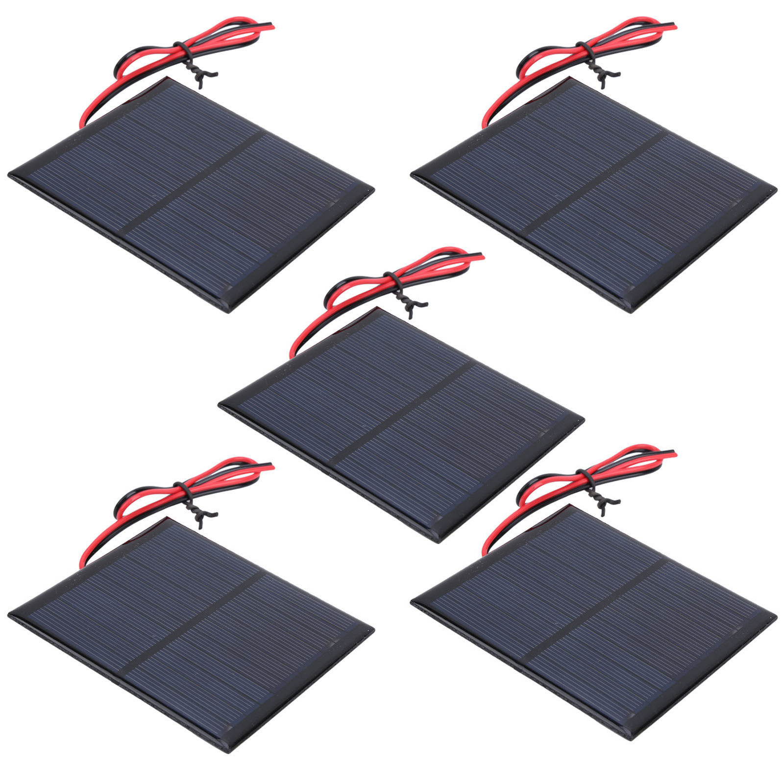 5Pcs Small Solar Panel Epoxy Power Board Module 30CM Red And Black Wire DC5.5V