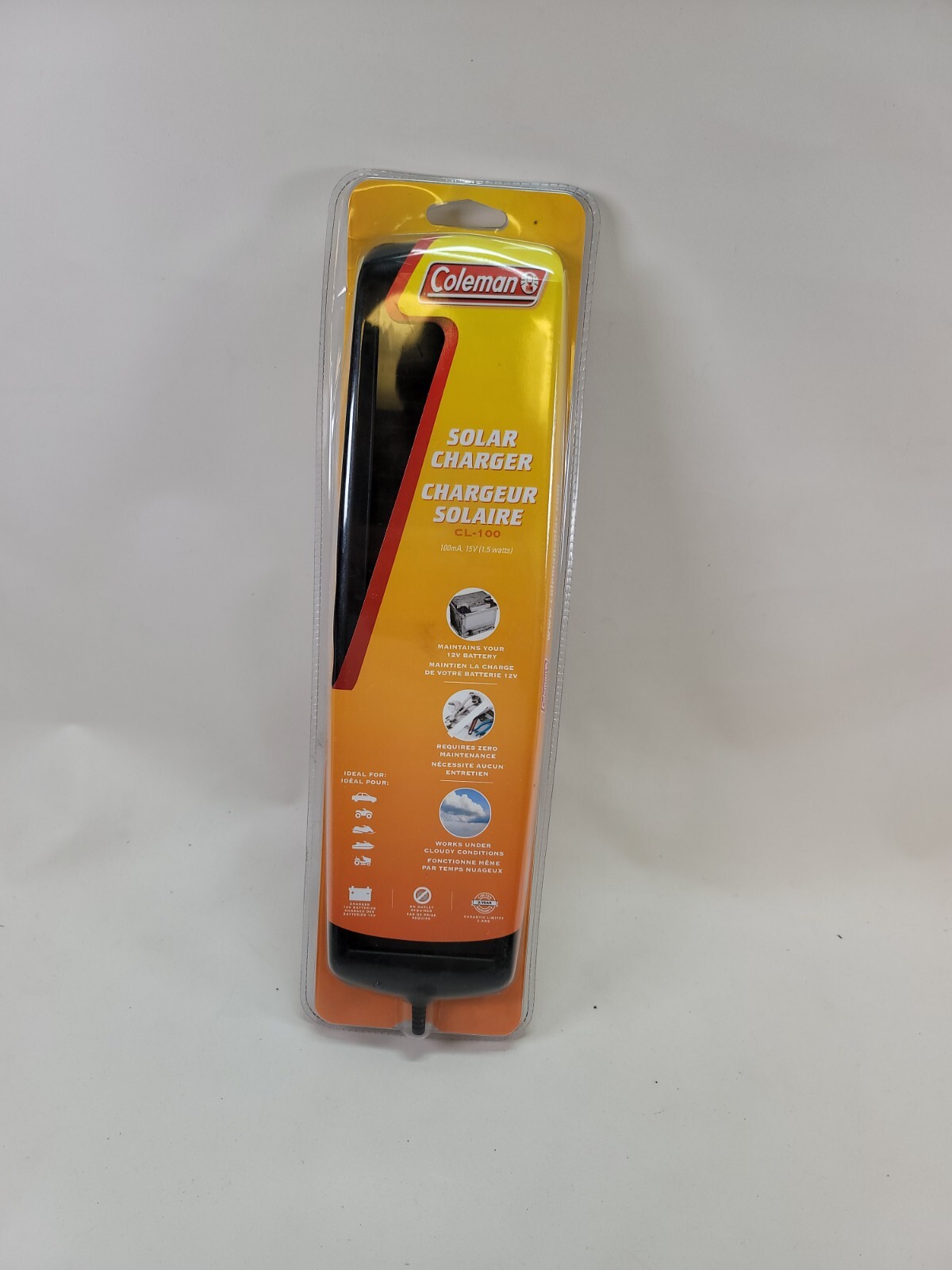 Coleman Solar Charger CL-100 New in Original Pkg. W/ Accessories SKU 043-020