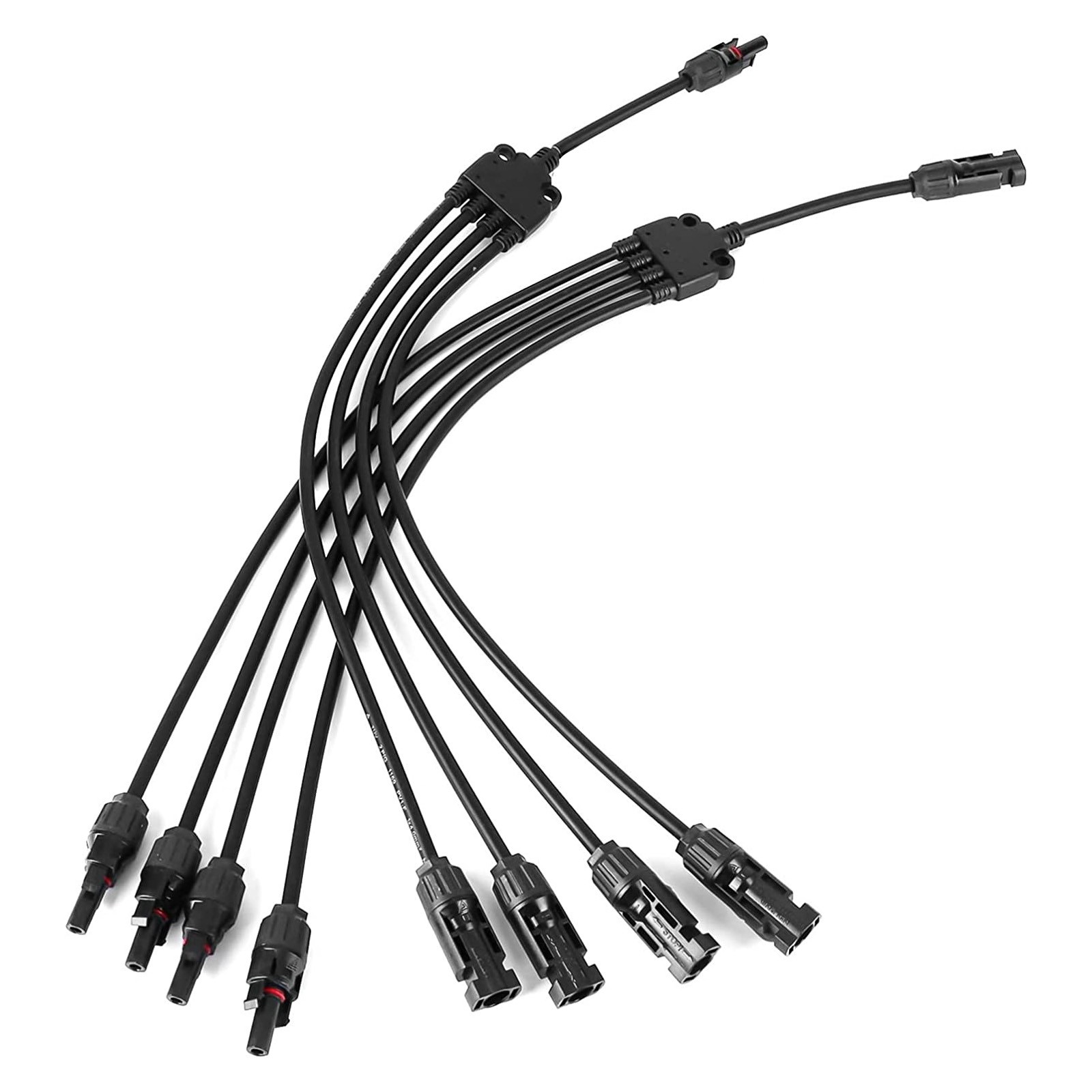 1 Pair Solar 1 to 4 Y Branch Connectors Connector Parallel Panel Cable Wire Plug