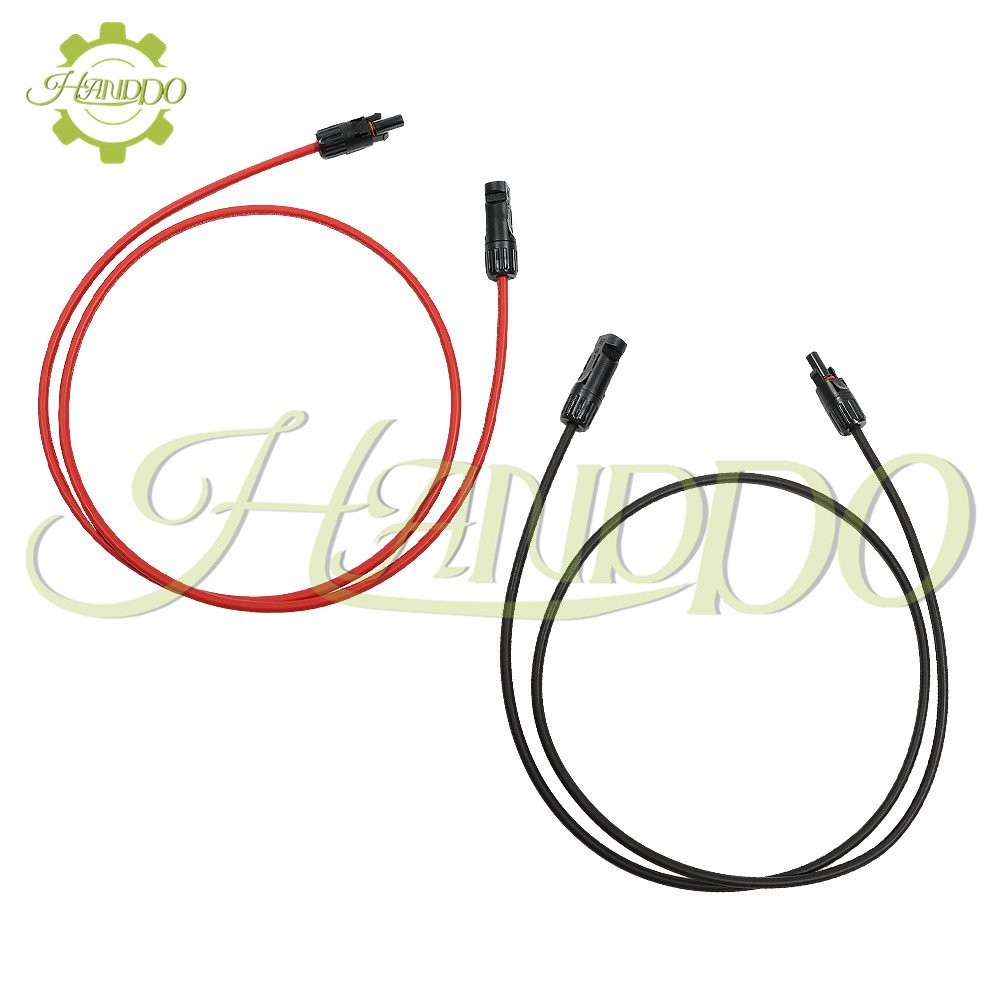 1 Pair Black + Red Solar Panel Extension Cable Wire Connector 12/10 AWG