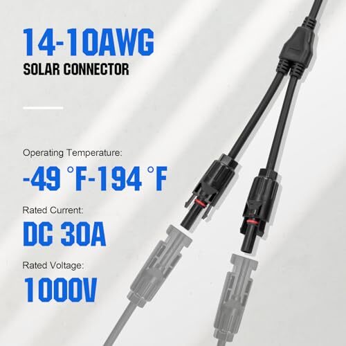 4 Pair Solar Connectors 30a Y Branch Parallel Pv Adapter Cable Wire Plug Tool Ki